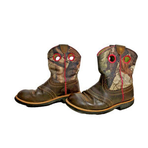 ARIAT GIRLS WESTERN Pink CAMO Cowboy BOOTS SIZE 1.5 - EU 32.5- # 10008724